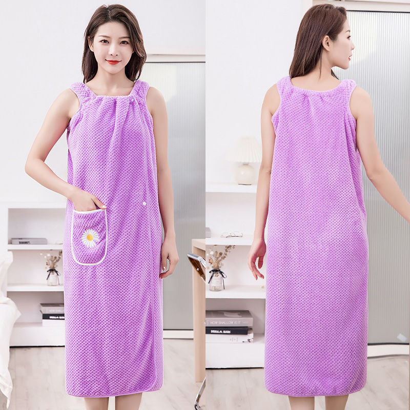 Chalatas Galima nešioti Įvyniojamas vonios rankšluostis Coral Velvet vonios sijonas Cross Border vonios rankšluostis suaugusiems Sling Buitinis chalatas