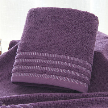 Памучна хавлиена кърпа с райе от три комплекта едноцветни удебелени кърпи за баня Комплект меки удобни унисекс тоалети 140x70