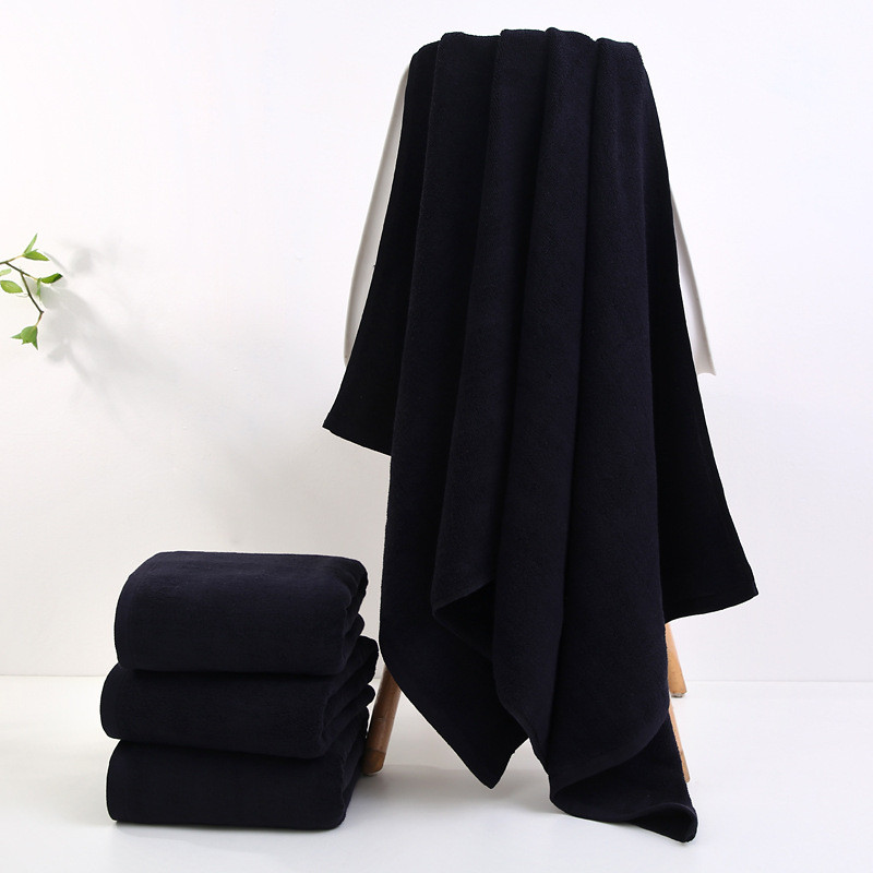 Nauji tvirti juodi medvilniniai veido rankšluosčiai Rankšluosčiai vonios rankšluosčiai suaugusiems paplūdimio rankšluosčiai viešbutis 70*140cm 35*75cm 1vnt Aukštos kokybės