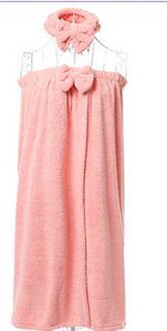 Vieno dydžio koralinis aksominis vamzdelis Vonios dušo rankšluosčiai Moterims Vonios Mikropluošto Paprastas rankšluosčių sijonas Sausiems plaukams Kepurė Toalla Serviette De Plage