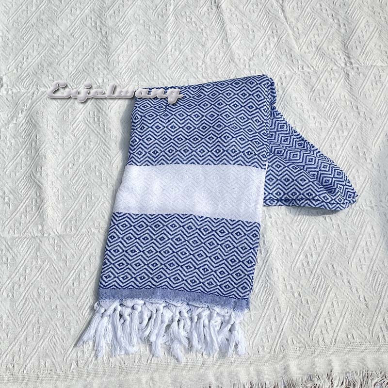 Prosop de plajă turcesc din bumbac pentru înot, spa, duș, ușor, portabil, super absorbant, pentru piscină, sală, picnic, 100 x 180 cm