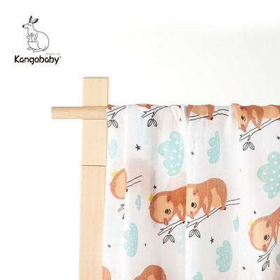 Pături de înfășat de muselină pentru bebeluși Kangobaby Prosop de baie pentru bebeluși 70% bambus + 30% bumbac Prosop de baie pentru nou-născut Pături de înfășat pentru bebeluși