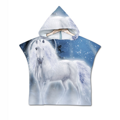 Žuvies skalės 3D spausdinimo vilkas su mėnulio raštu paplūdimio rankšluostis kūdikiams su gobtuvu kūdikių vonios rankšluostis berniukams mergaitėms minkštas vonios rankšluostis