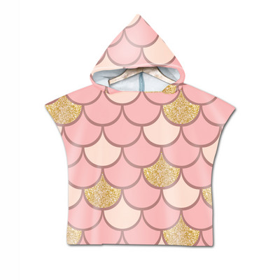 Žuvies skalės 3D spausdinimo vilkas su mėnulio raštu paplūdimio rankšluostis kūdikiams su gobtuvu kūdikių vonios rankšluostis berniukams mergaitėms minkštas vonios rankšluostis