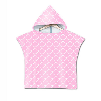 Žuvies skalės 3D spausdinimo vilkas su mėnulio raštu paplūdimio rankšluostis kūdikiams su gobtuvu kūdikių vonios rankšluostis berniukams mergaitėms minkštas vonios rankšluostis