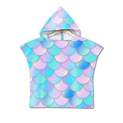 Žuvies skalės 3D spausdinimo vilkas su mėnulio raštu paplūdimio rankšluostis kūdikiams su gobtuvu kūdikių vonios rankšluostis berniukams mergaitėms minkštas vonios rankšluostis