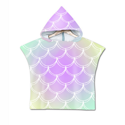 Žuvies skalės 3D spausdinimo vilkas su mėnulio raštu paplūdimio rankšluostis kūdikiams su gobtuvu kūdikių vonios rankšluostis berniukams mergaitėms minkštas vonios rankšluostis