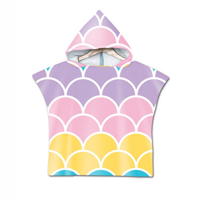 Žuvies skalės 3D spausdinimo vilkas su mėnulio raštu paplūdimio rankšluostis kūdikiams su gobtuvu kūdikių vonios rankšluostis berniukams mergaitėms minkštas vonios rankšluostis