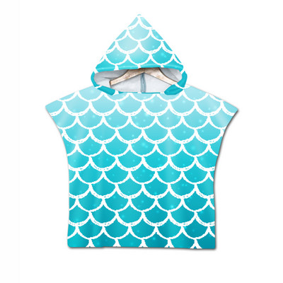 Žuvies skalės 3D spausdinimo vilkas su mėnulio raštu paplūdimio rankšluostis kūdikiams su gobtuvu kūdikių vonios rankšluostis berniukams mergaitėms minkštas vonios rankšluostis