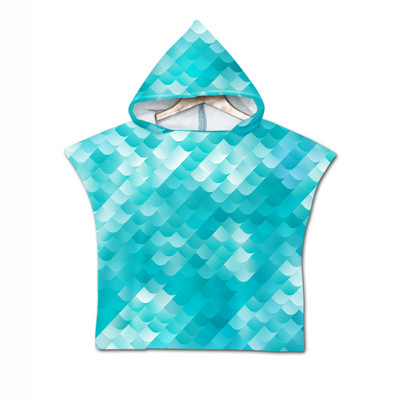 Žuvies skalės 3D spausdinimo vilkas su mėnulio raštu paplūdimio rankšluostis kūdikiams su gobtuvu kūdikių vonios rankšluostis berniukams mergaitėms minkštas vonios rankšluostis