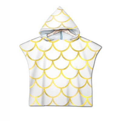 Žuvies skalės 3D spausdinimo vilkas su mėnulio raštu paplūdimio rankšluostis kūdikiams su gobtuvu kūdikių vonios rankšluostis berniukams mergaitėms minkštas vonios rankšluostis