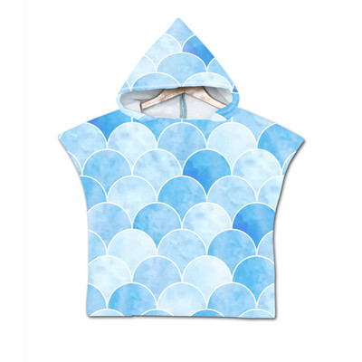 Žuvies skalės 3D spausdinimo vilkas su mėnulio raštu paplūdimio rankšluostis kūdikiams su gobtuvu kūdikių vonios rankšluostis berniukams mergaitėms minkštas vonios rankšluostis