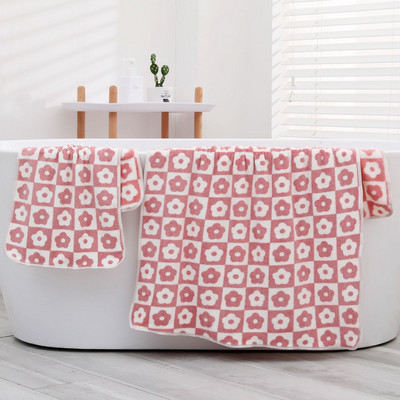 Mieli languoti gėlių mikropluošto rankšluosčiai vonios rankšluosčiai minkšti veido rankšluosčiai, sugeriantys paplūdimio rankšluosčiai / 70 * 140 cm plaukų veido rankšluosčių rinkinys