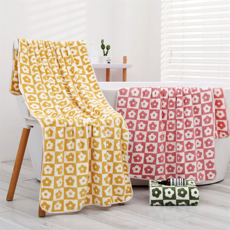 Mieli languoti gėlių mikropluošto rankšluosčiai vonios rankšluosčiai minkšti veido rankšluosčiai, sugeriantys paplūdimio rankšluosčiai / 70 * 140 cm plaukų veido rankšluosčių rinkinys