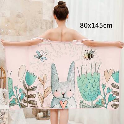 1vnt. Greitai džiūstantis vonios sijonas, mikropluošto naktiniai rūbai, animacinio rašto paplūdimio rankšluosčiai, moteriški chalatai, rankšluosčių suknelė