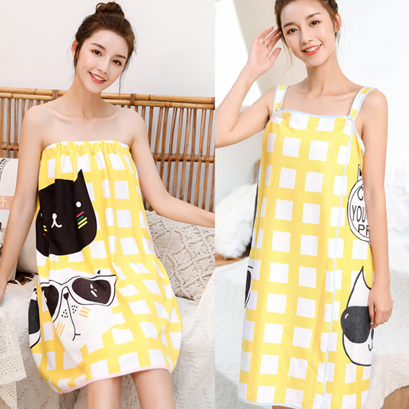 1vnt. Greitai džiūstantis vonios sijonas, mikropluošto naktiniai rūbai, animacinio rašto paplūdimio rankšluosčiai, moteriški chalatai, rankšluosčių suknelė