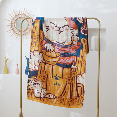 Petoslojni ručnik od pamučne gaze, muškarci, žene, djeca, djeca, kupaonski ručnik 80*160 sa crtanim životinjama i cvijećem za kupaonicu Besplatna dostava