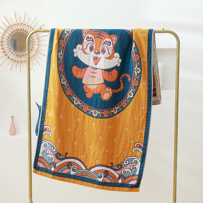 Petoslojni ručnik od pamučne gaze, muškarci, žene, djeca, djeca, kupaonski ručnik 80*160 sa crtanim životinjama i cvijećem za kupaonicu Besplatna dostava