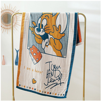 Petoslojni ručnik od pamučne gaze, muškarci, žene, djeca, djeca, kupaonski ručnik 80*160 sa crtanim životinjama i cvijećem za kupaonicu Besplatna dostava