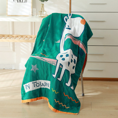 Petoslojni ručnik od pamučne gaze, muškarci, žene, djeca, djeca, kupaonski ručnik 80*160 sa crtanim životinjama i cvijećem za kupaonicu Besplatna dostava