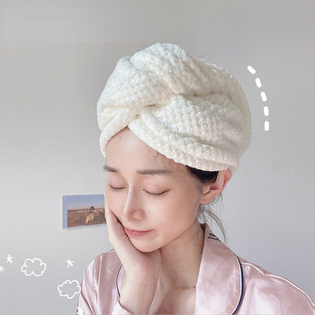 Magic Microfiber Καπάκι ντους Ανανάς Πετσέτα Καπέλα μπάνιου με πλέγμα για στεγνά μαλλιά Καπάκι γρήγορου στεγνώματος μαλακό για κυρία τουρμπάνι