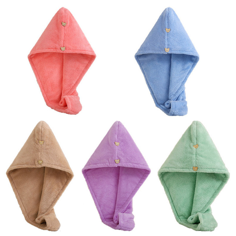 Moteriška plaukų džiovinimo kepurė Greitai džiūstanti plaukų rankšluosčių kepurė Kepurė vonios kepurė Mikropluošto kietas rankšluosčių dangtelis Super Absorption turbanas plaukų džiovinimo kepuraitė