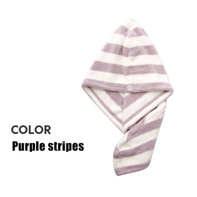 Moteriškos koralinės vilnos sausų plaukų kepuraitė sugerianti dryžuota rankšluosčiai Vonios rankšluosčių skalbimo šluostė dušo voniai Mikropluošto Namai