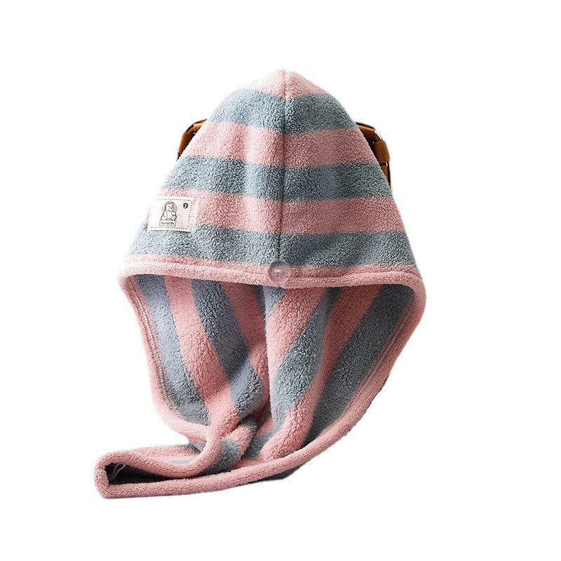 Moteriškos koralinės vilnos sausų plaukų kepuraitė sugerianti dryžuota rankšluosčiai Vonios rankšluosčių skalbimo šluostė dušo voniai Mikropluošto Namai