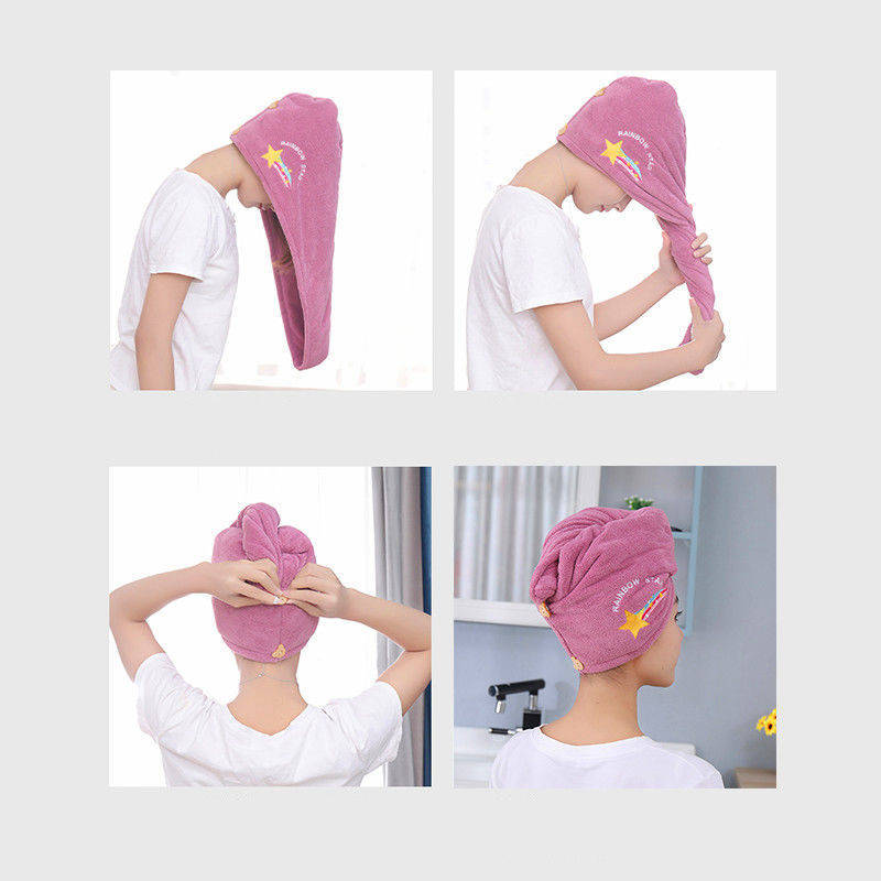 2 buc./set prosop din microfibră pentru femei prosop de păr șapcă de duș prosoape de baie pentru fete prosoape de baie pentru acasă șapcă turban de baie rapid 5 culori