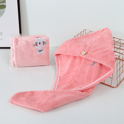 Moteriški mergaičių rankšluosčiai Vonios kambario mikropluošto rankšluosčiai greitai džiūstantys plaukų rankšluosčiai Magic dušo kepuraitė Turbano galvos apvyniojimas