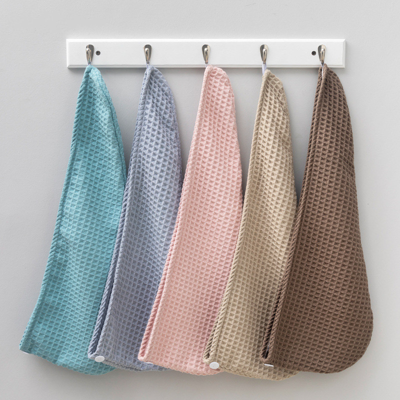 Nou 1 buc țesătură albă de vafe după duș, prosop de uscare a părului, cu uscare rapidă, pălărie, șapcă, turban, instrument de îmbăiere.