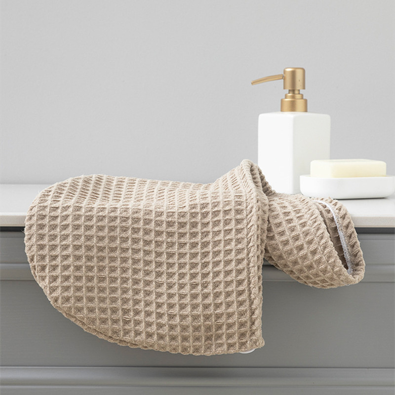 Nou 1 buc țesătură albă de vafe după duș, prosop de uscare a părului, cu uscare rapidă, pălărie, șapcă, turban, instrument de îmbăiere.