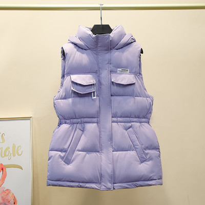 Moteriška spalvota liemenė su gobtuvu