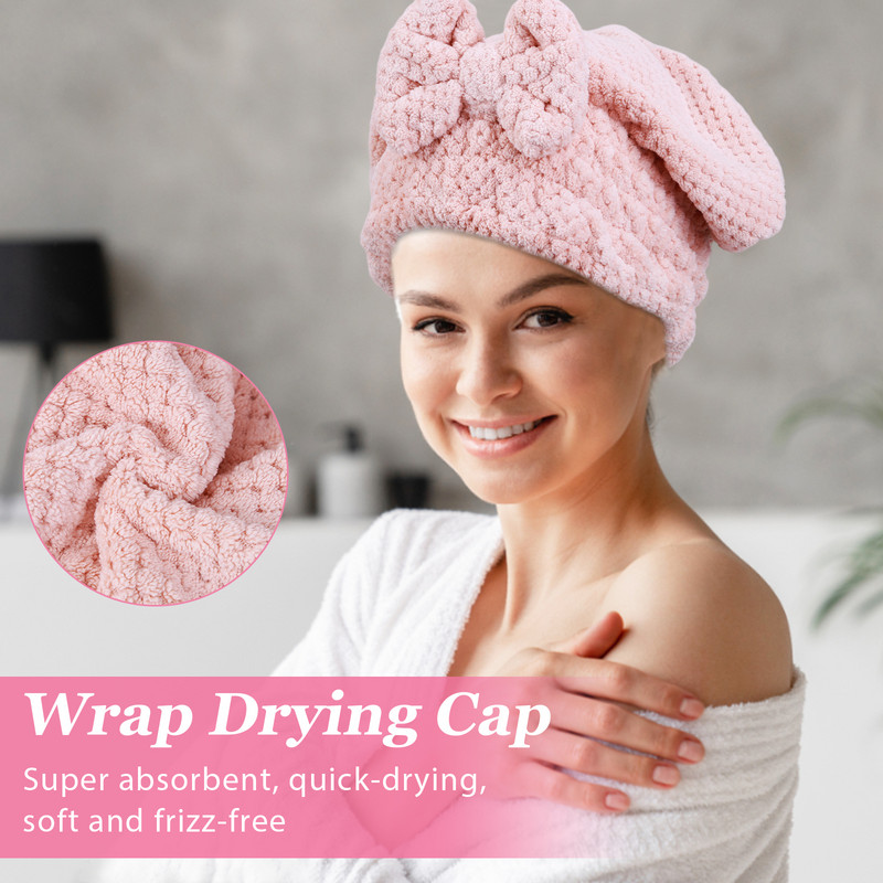 Ilgiems plaukams sugerianti vonios kepurė Greitai džiūstantis plaukų rankšluosčių dušo kepuraitė Stiprus sugeriantis rankšluostis po vonios vonios kambariui