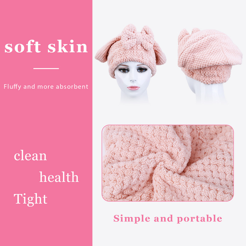 Ilgiems plaukams sugerianti vonios kepurė Greitai džiūstantis plaukų rankšluosčių dušo kepuraitė Stiprus sugeriantis rankšluostis po vonios vonios kambariui