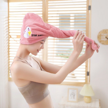 Дамски кърпи за момичета Микрофибърна кърпа за баня Бързосъхнеща кърпа за коса Магическа шапка за душ Дамски тюрбан Обвивка на главата