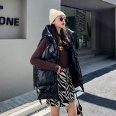 Vestă casual cu fermoar de lungime medie pentru femei