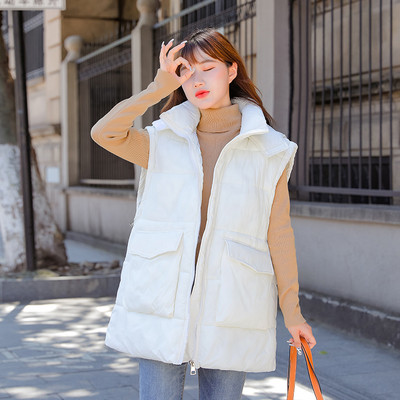 Vestă casual cu fermoar de lungime medie pentru femei