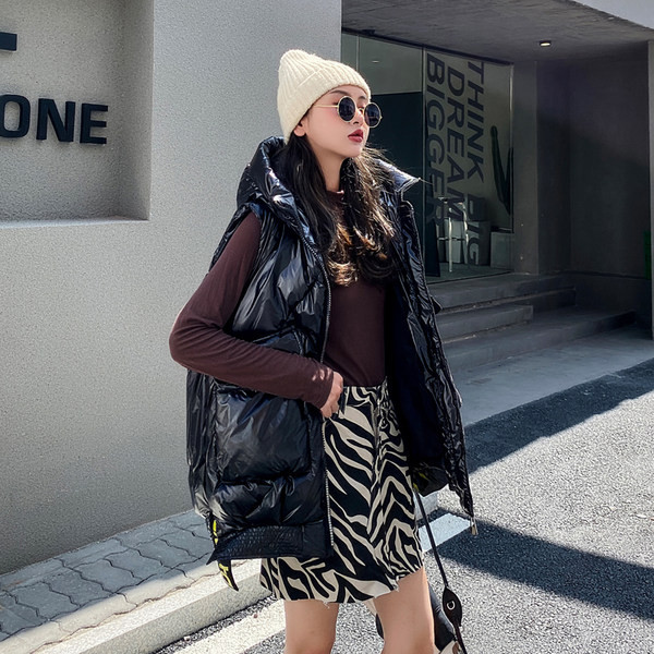 Vestă casual cu fermoar de lungime medie pentru femei