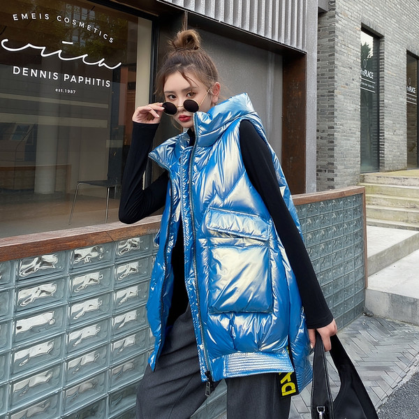 Vestă casual cu fermoar de lungime medie pentru femei