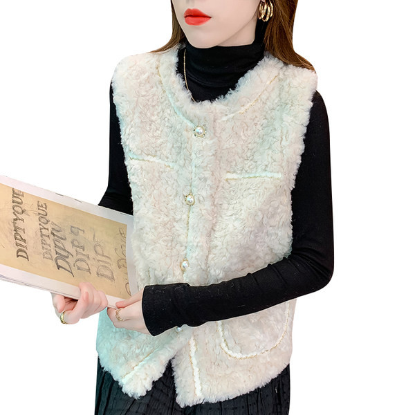 Vesta de dama toamna-iarna la moda cu buzunar si nasturi