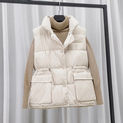 Vesta casual dama cu guler inalt si buzunar