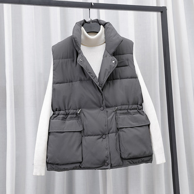 Vesta casual dama cu guler inalt si buzunar