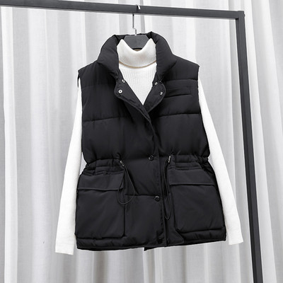 Vesta casual dama cu guler inalt si buzunar