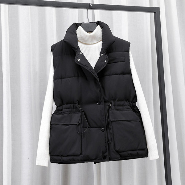 Vesta casual dama cu guler inalt si buzunar