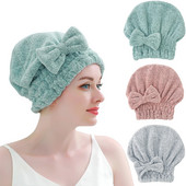 Ručnici za sušenje kose, ultra upijajuća kapa za sušenje kose Bowknot Hair Turban Ručnik za odrasle žene ili djecu Djevojke za brzo sušenje kose