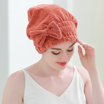 Кърпи за сушене на коса, ултра абсорбираща шапка за сушене на коса с панделка Хавлиена тюрбан за жени, възрастни или деца, момичета за бързо изсушаване на косата