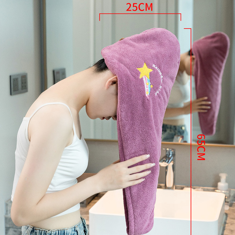 Čarobna kapa za tuširanje od mikrofibre, vez, ručnik, šeširi za kupanje, kapa za suhu kosu, mekana, brzo sušeća, za žensku glavu s turbanom