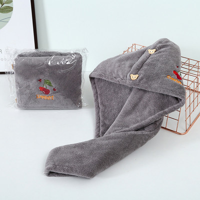 Capac pentru păr uscat Șampon absorbant cu uscare rapidă Prosop uscat pentru păr, îngroșat, cu strat dublu, lână de corali, prosop de baie pentru copii