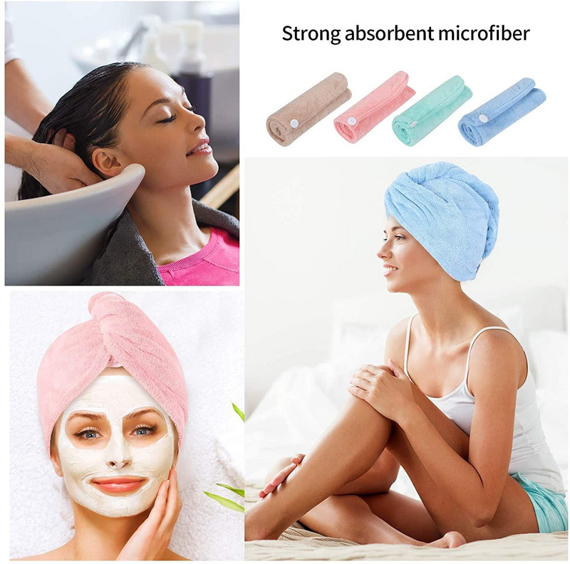 Prosop Femei Adulti Baie Absorbant Baie cu uscare rapida Dus Mai gros Cap de par ondulat Cap microfibră Wisp Cap uscat Prosop de păr